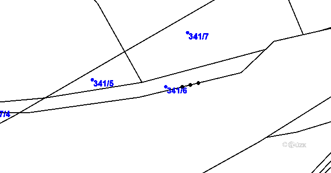Parcela st. 341/6 v KÚ Levín u Berouna, Katastrální mapa