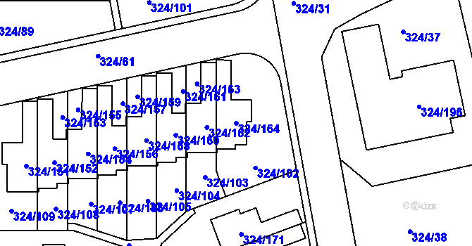 Parcela st. 324/164 v KÚ Levín u Berouna, Katastrální mapa