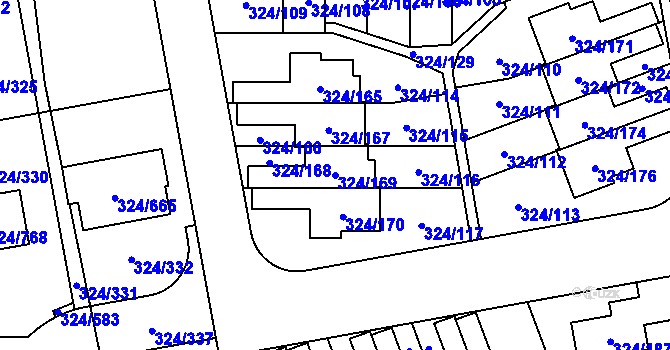 Parcela st. 324/169 v KÚ Levín u Berouna, Katastrální mapa