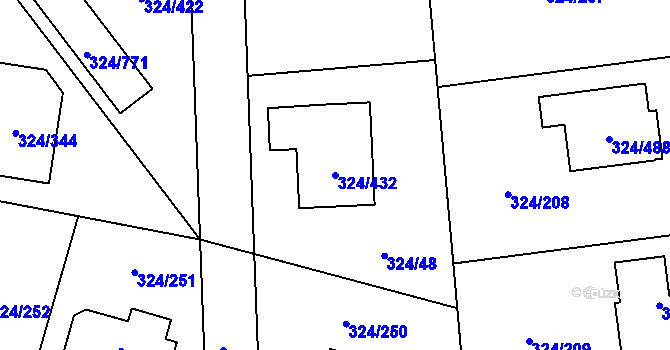 Parcela st. 324/432 v KÚ Levín u Berouna, Katastrální mapa