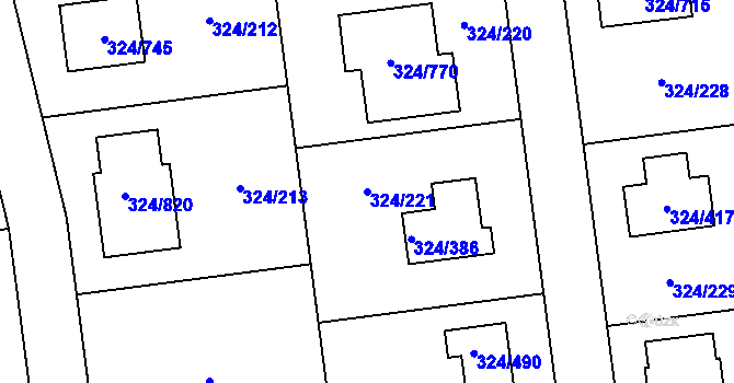 Parcela st. 324/221 v KÚ Levín u Berouna, Katastrální mapa