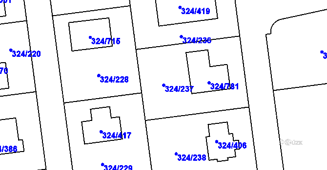 Parcela st. 324/237 v KÚ Levín u Berouna, Katastrální mapa