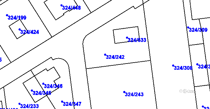Parcela st. 324/242 v KÚ Levín u Berouna, Katastrální mapa