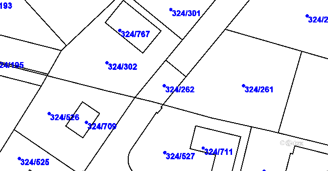 Parcela st. 324/262 v KÚ Levín u Berouna, Katastrální mapa