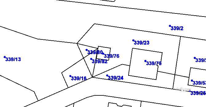 Parcela st. 339/76 v KÚ Levín u Berouna, Katastrální mapa