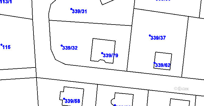 Parcela st. 339/79 v KÚ Levín u Berouna, Katastrální mapa