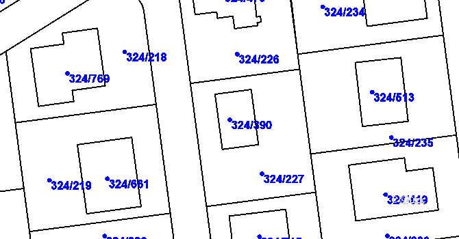 Parcela st. 324/390 v KÚ Levín u Berouna, Katastrální mapa
