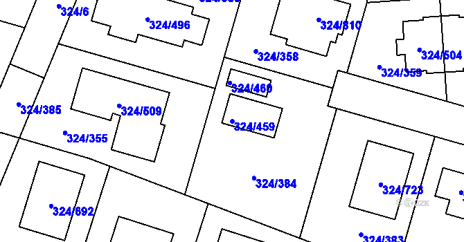 Parcela st. 324/459 v KÚ Levín u Berouna, Katastrální mapa