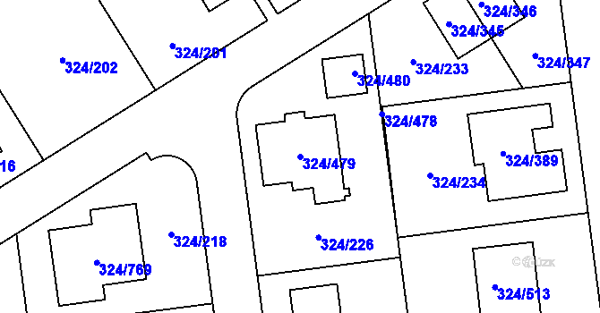 Parcela st. 324/479 v KÚ Levín u Berouna, Katastrální mapa