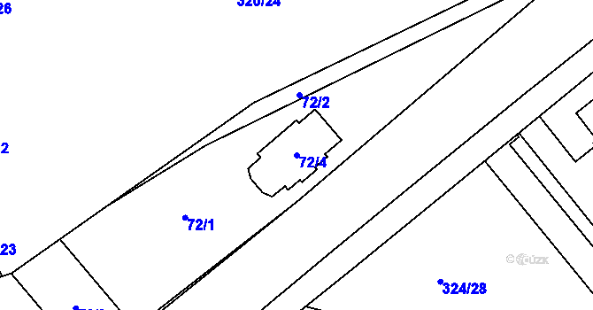 Parcela st. 72/4 v KÚ Levín u Berouna, Katastrální mapa