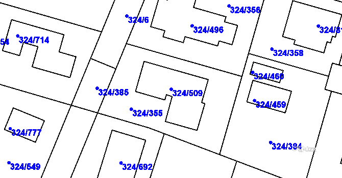 Parcela st. 324/509 v KÚ Levín u Berouna, Katastrální mapa