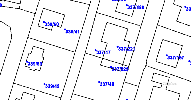 Parcela st. 337/47 v KÚ Levín u Berouna, Katastrální mapa