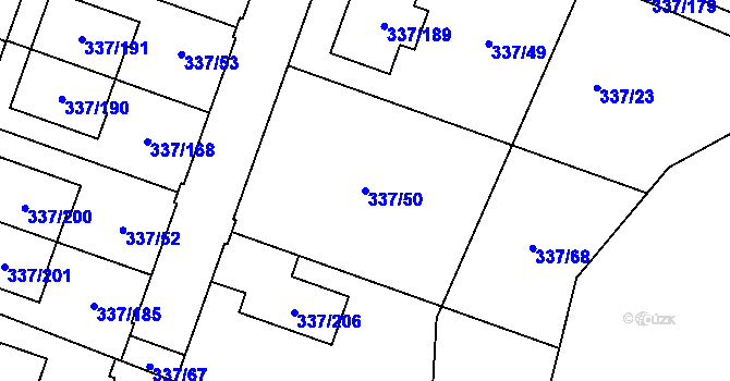Parcela st. 337/50 v KÚ Levín u Berouna, Katastrální mapa