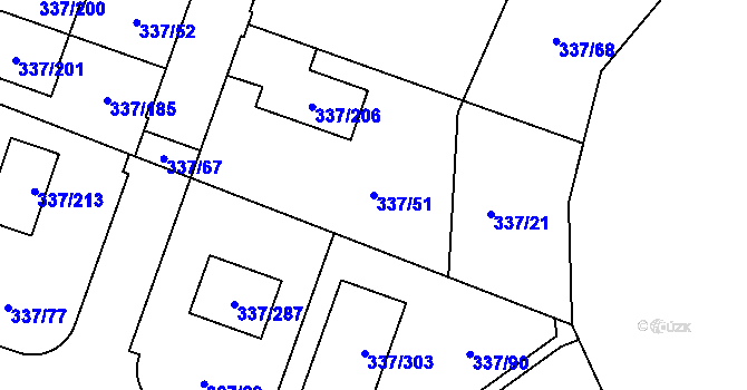 Parcela st. 337/51 v KÚ Levín u Berouna, Katastrální mapa
