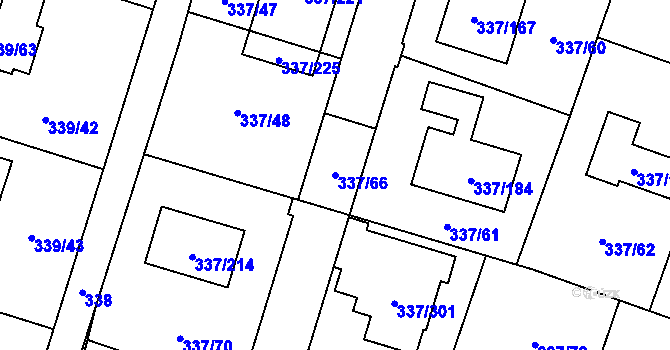 Parcela st. 337/66 v KÚ Levín u Berouna, Katastrální mapa