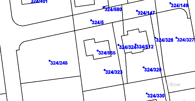 Parcela st. 324/565 v KÚ Levín u Berouna, Katastrální mapa