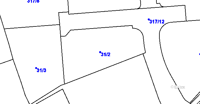 Parcela st. 31/2 v KÚ Levín u Berouna, Katastrální mapa
