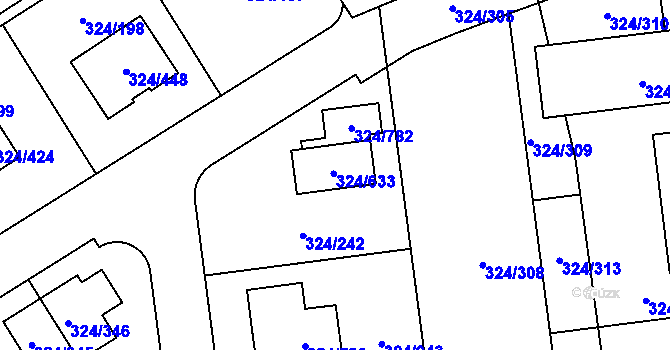 Parcela st. 324/633 v KÚ Levín u Berouna, Katastrální mapa