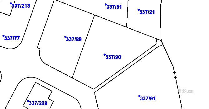 Parcela st. 337/90 v KÚ Levín u Berouna, Katastrální mapa