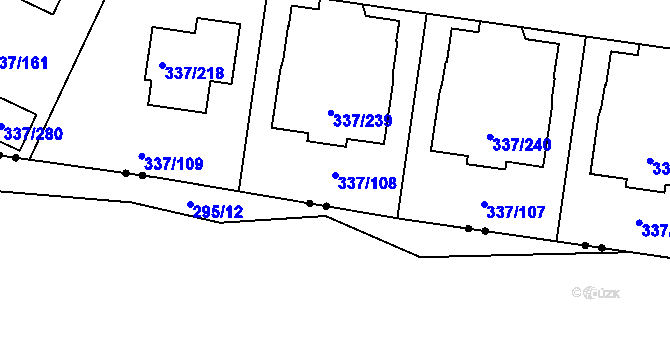 Parcela st. 337/108 v KÚ Levín u Berouna, Katastrální mapa