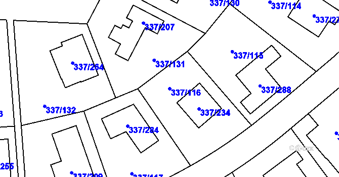 Parcela st. 337/116 v KÚ Levín u Berouna, Katastrální mapa
