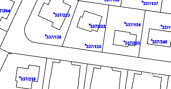 Parcela st. 337/125 v KÚ Levín u Berouna, Katastrální mapa