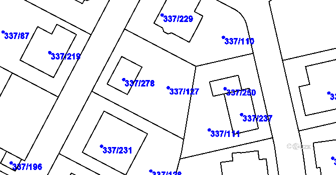 Parcela st. 337/127 v KÚ Levín u Berouna, Katastrální mapa