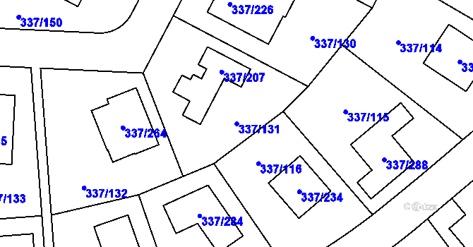 Parcela st. 337/131 v KÚ Levín u Berouna, Katastrální mapa