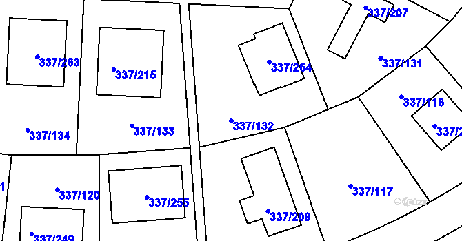 Parcela st. 337/132 v KÚ Levín u Berouna, Katastrální mapa