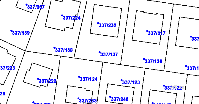 Parcela st. 337/137 v KÚ Levín u Berouna, Katastrální mapa