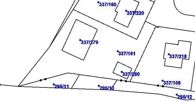Parcela st. 337/161 v KÚ Levín u Berouna, Katastrální mapa