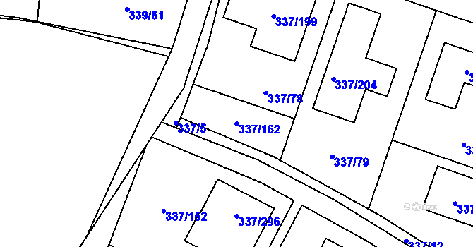 Parcela st. 337/162 v KÚ Levín u Berouna, Katastrální mapa