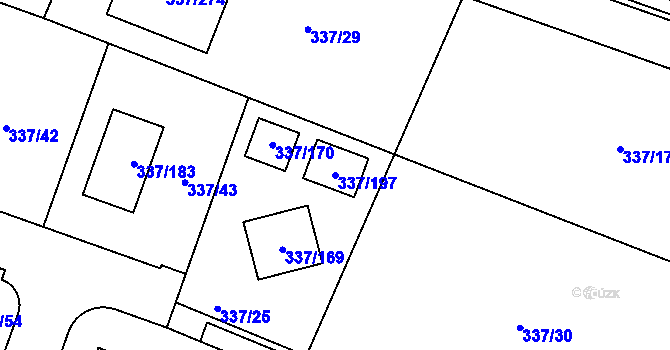 Parcela st. 337/197 v KÚ Levín u Berouna, Katastrální mapa