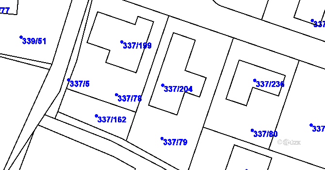 Parcela st. 337/204 v KÚ Levín u Berouna, Katastrální mapa