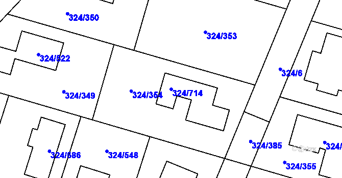 Parcela st. 324/714 v KÚ Levín u Berouna, Katastrální mapa
