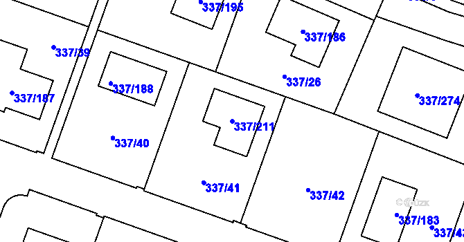 Parcela st. 337/211 v KÚ Levín u Berouna, Katastrální mapa