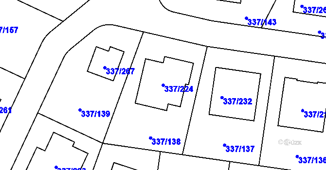Parcela st. 337/224 v KÚ Levín u Berouna, Katastrální mapa