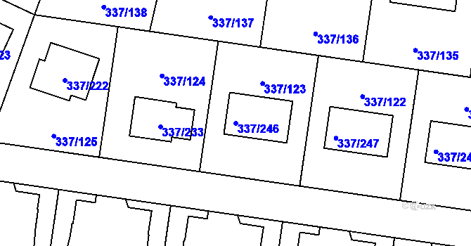 Parcela st. 337/246 v KÚ Levín u Berouna, Katastrální mapa
