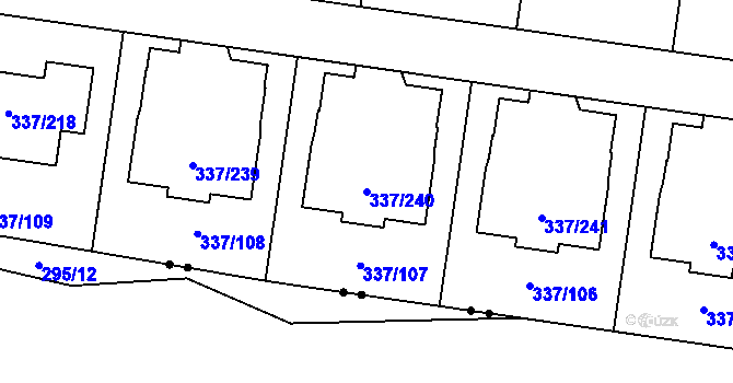 Parcela st. 337/240 v KÚ Levín u Berouna, Katastrální mapa
