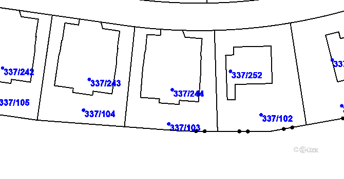 Parcela st. 337/244 v KÚ Levín u Berouna, Katastrální mapa