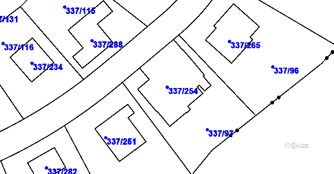 Parcela st. 337/254 v KÚ Levín u Berouna, Katastrální mapa