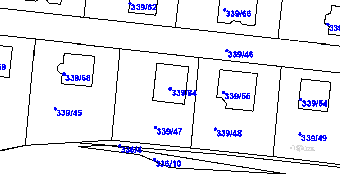 Parcela st. 339/84 v KÚ Levín u Berouna, Katastrální mapa