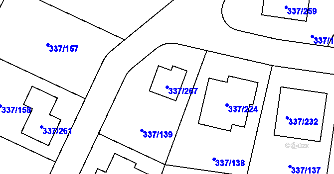 Parcela st. 337/267 v KÚ Levín u Berouna, Katastrální mapa
