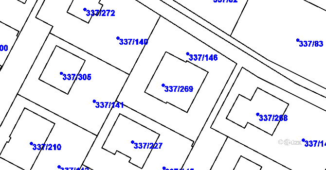 Parcela st. 337/269 v KÚ Levín u Berouna, Katastrální mapa