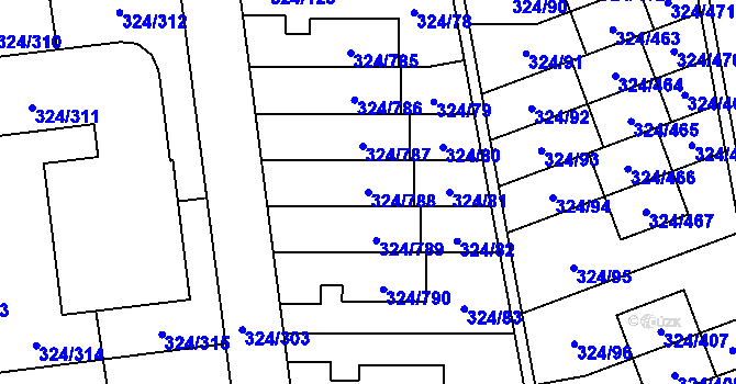 Parcela st. 324/788 v KÚ Levín u Berouna, Katastrální mapa