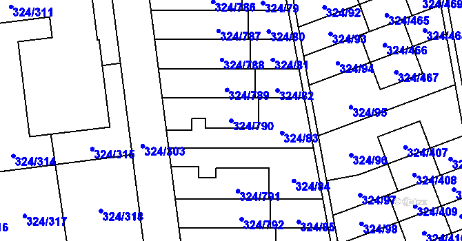 Parcela st. 324/790 v KÚ Levín u Berouna, Katastrální mapa