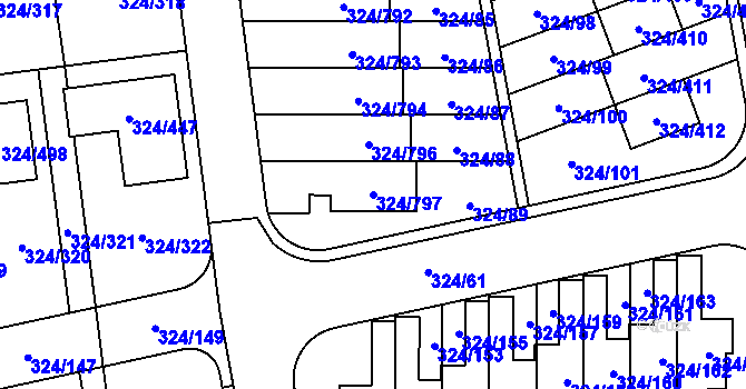 Parcela st. 324/797 v KÚ Levín u Berouna, Katastrální mapa