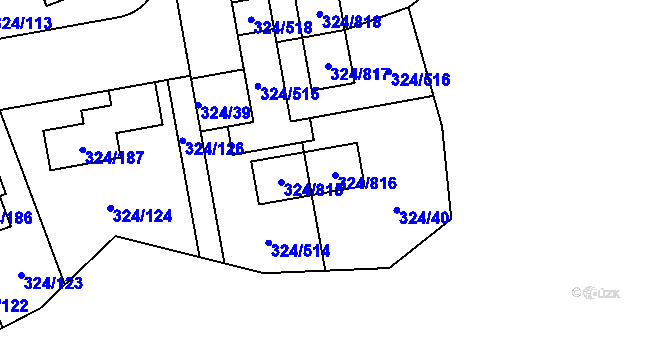 Parcela st. 324/816 v KÚ Levín u Berouna, Katastrální mapa
