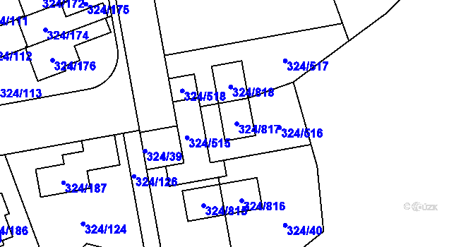 Parcela st. 324/817 v KÚ Levín u Berouna, Katastrální mapa