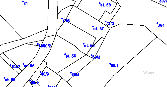 Parcela st. 56 v KÚ Levín u Litoměřic, Katastrální mapa